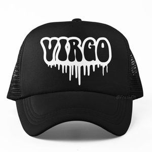 🆕VIRGO Drip Zodiac Black Foam Trucker Hat Mesh Snapback Cap